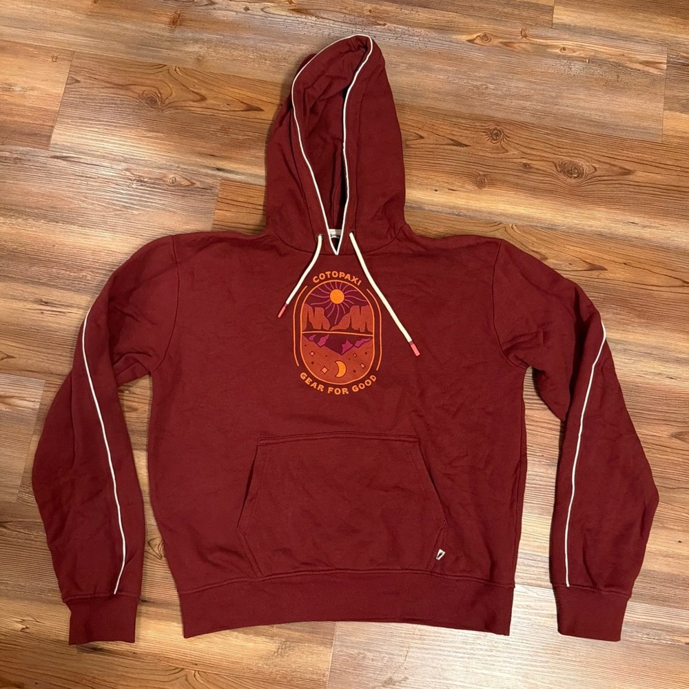 Cotopaxi Maroon Gear For Good Graphic Hoodie‎ Sweatshirt Womens Medium Burgundy